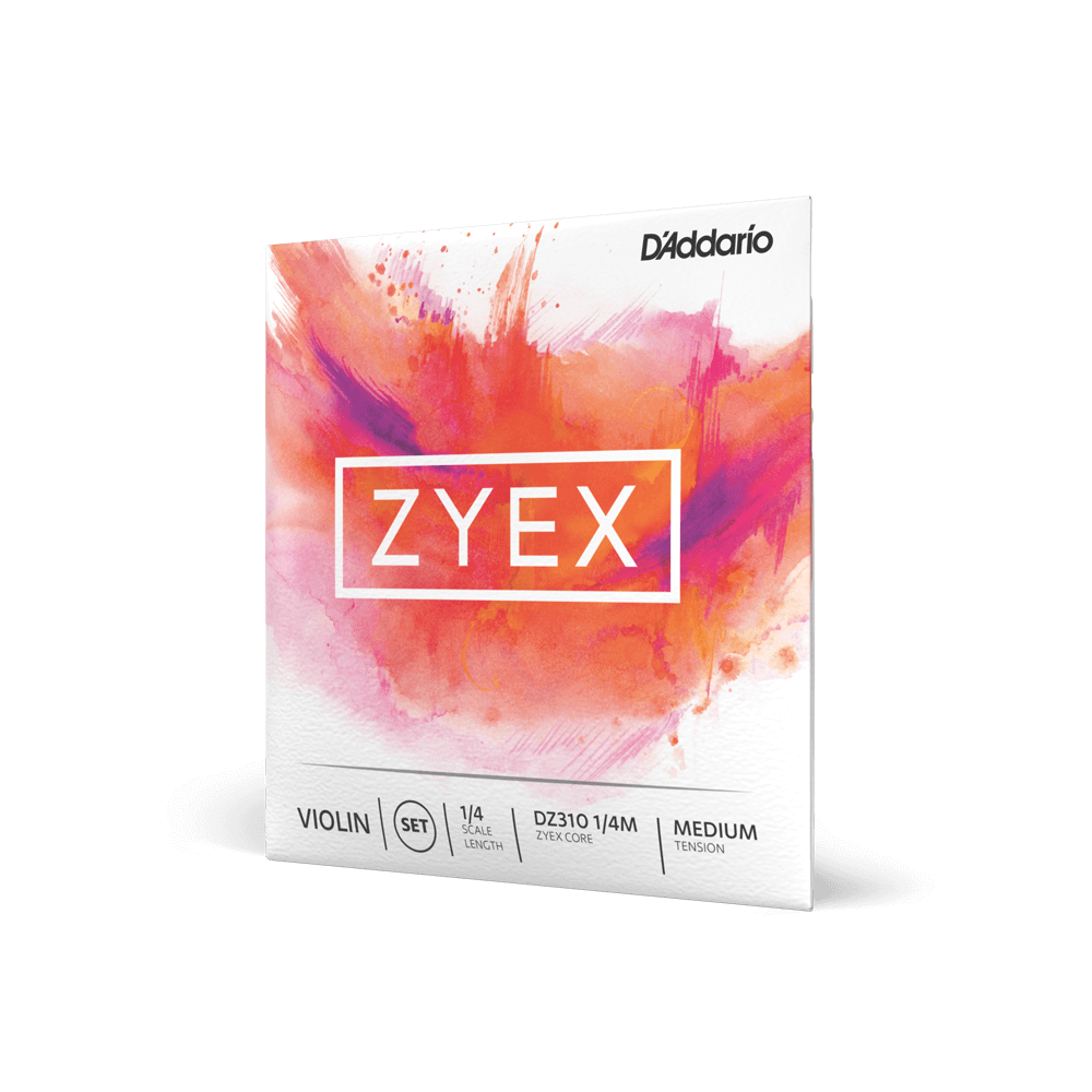 D'Addario Zyex Violin String Set, 1/4 Scale, Medium Tension