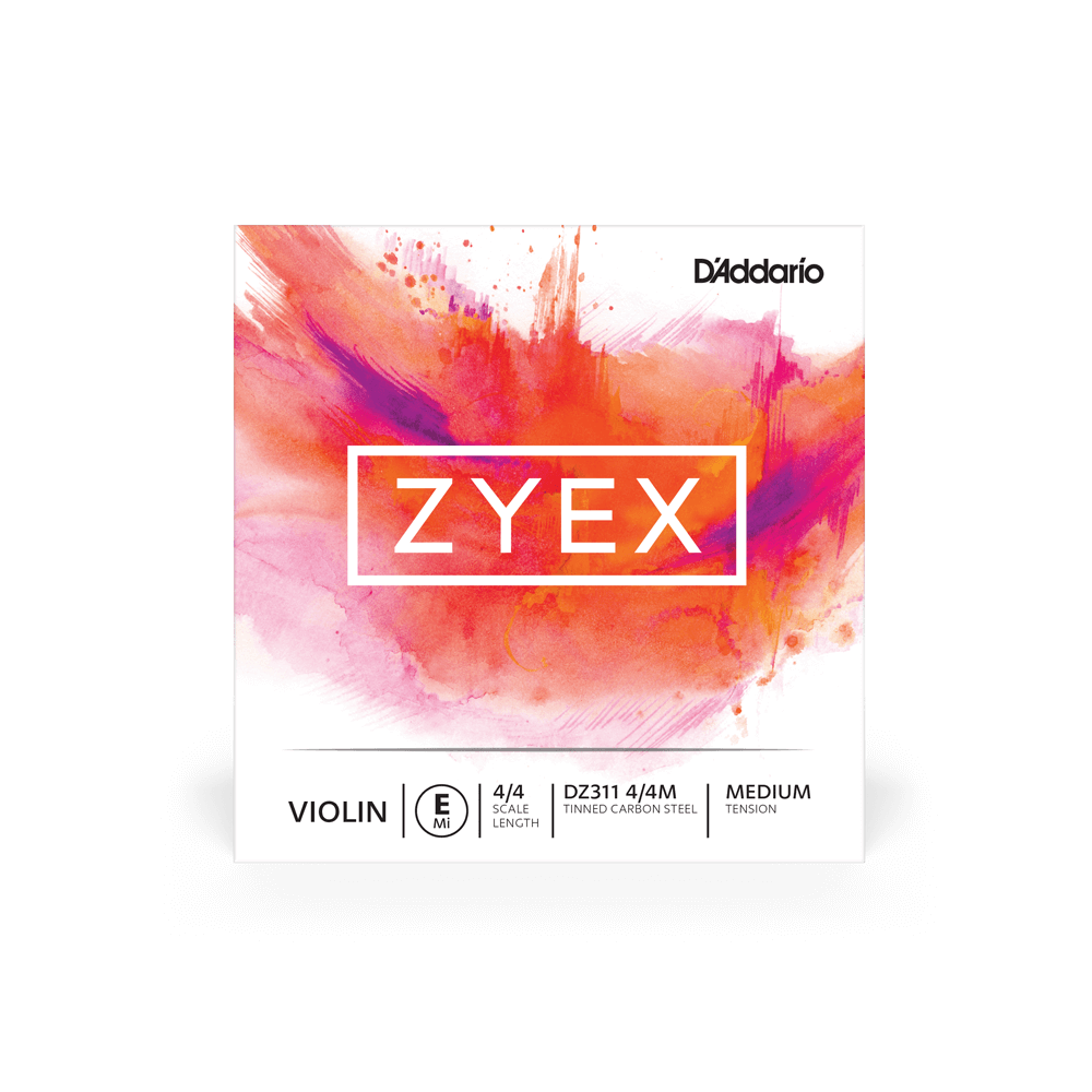 D'Addario Zyex Violin Single E String, 4/4 Scale, Medium Tension