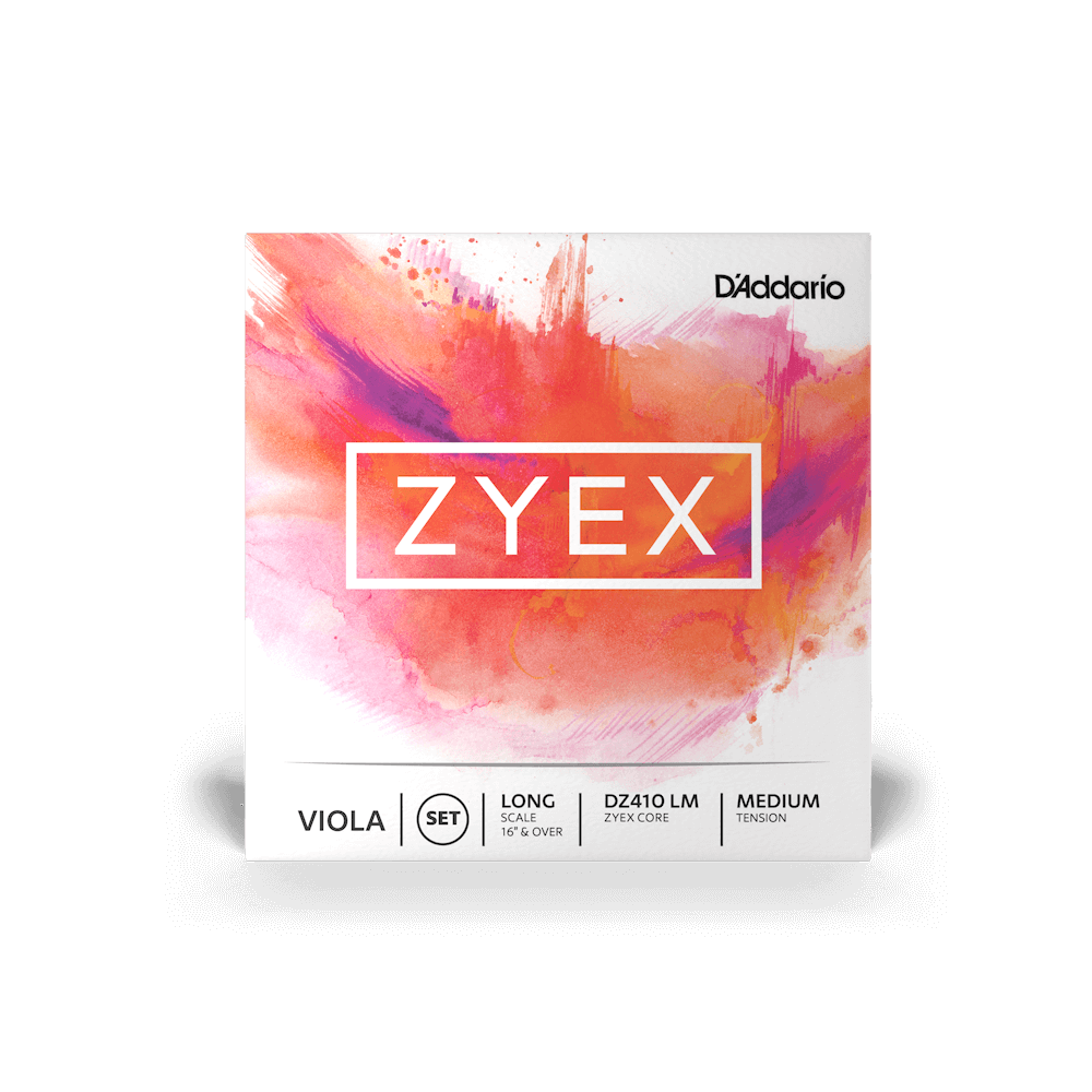 D'Addario Zyex Viola String Set, Long Scale, Medium Tension