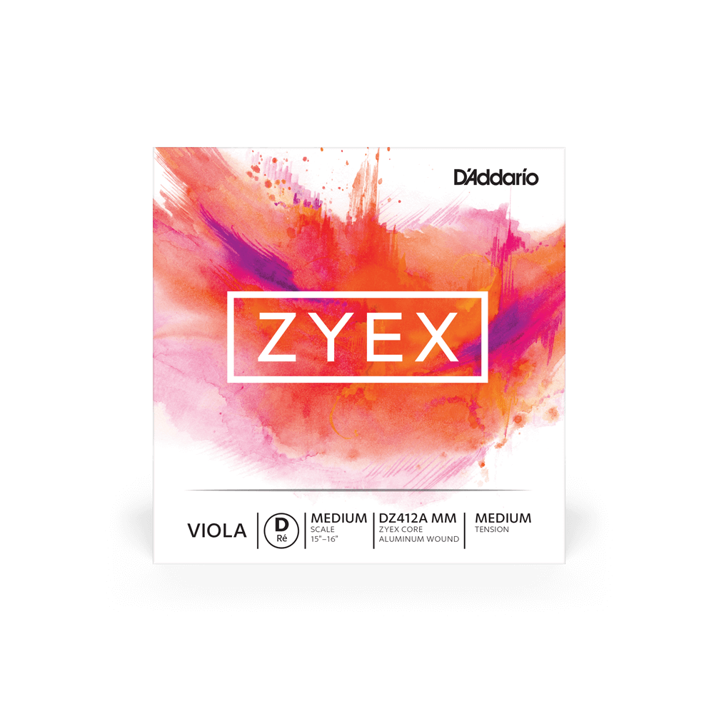 D'Addario Zyex Viola Single Aluminum Wound D String, Medium Scale, Medium Tension