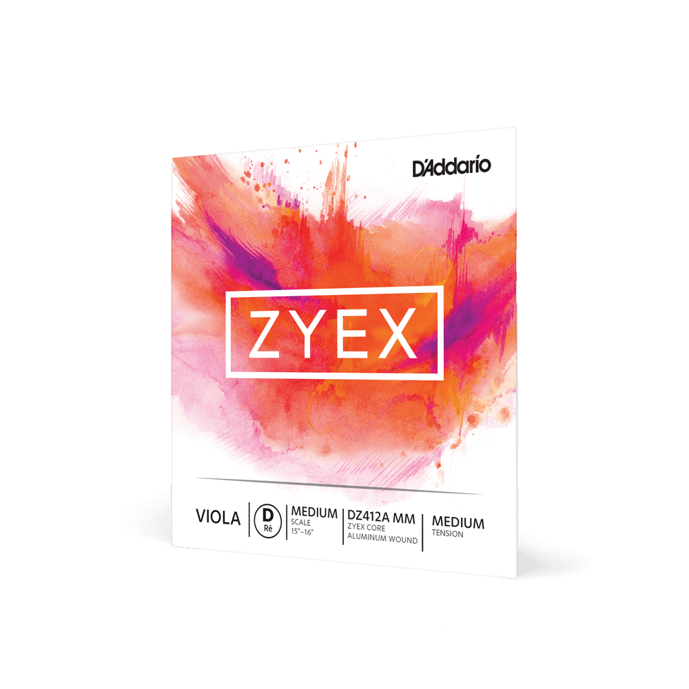 D'Addario Zyex Viola Single Aluminum Wound D String, Medium Scale, Medium Tension