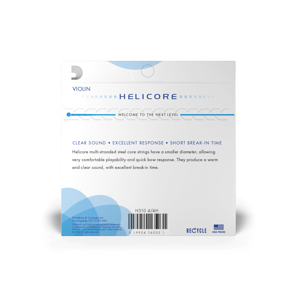 D'Addario Helicore Violin String Set, 4/4 Scale, Heavy Tension