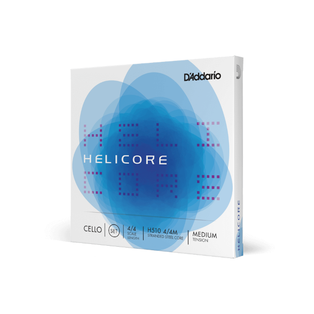 D&#39;Addario Helicore Cello String Set, 4/4 Scale, Medium Tension