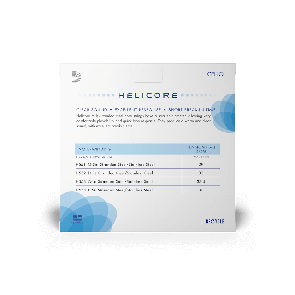 D'Addario Helicore Fourths-Tuning Cello A-String, 4/4 Scale, Medium Tension