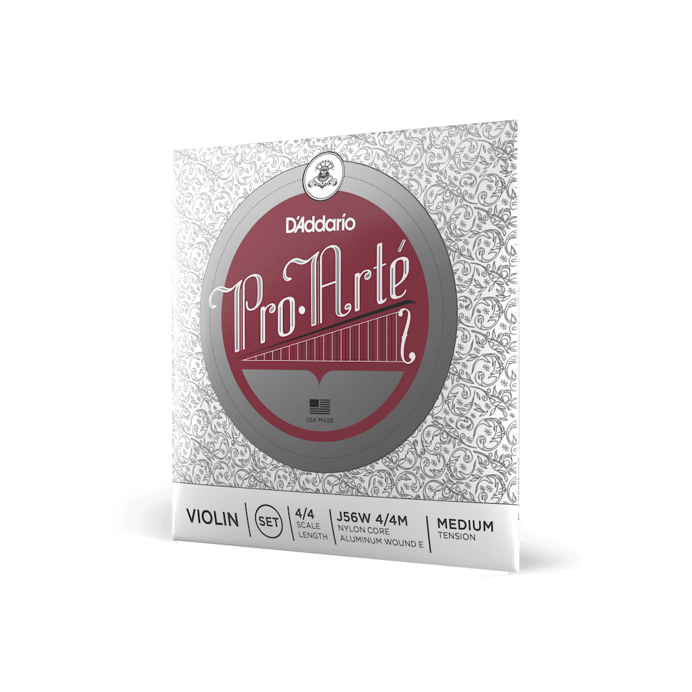 D'Addario Pro-Arte Violin String Set with Wound E, 4/4 Scale, Medium Tension