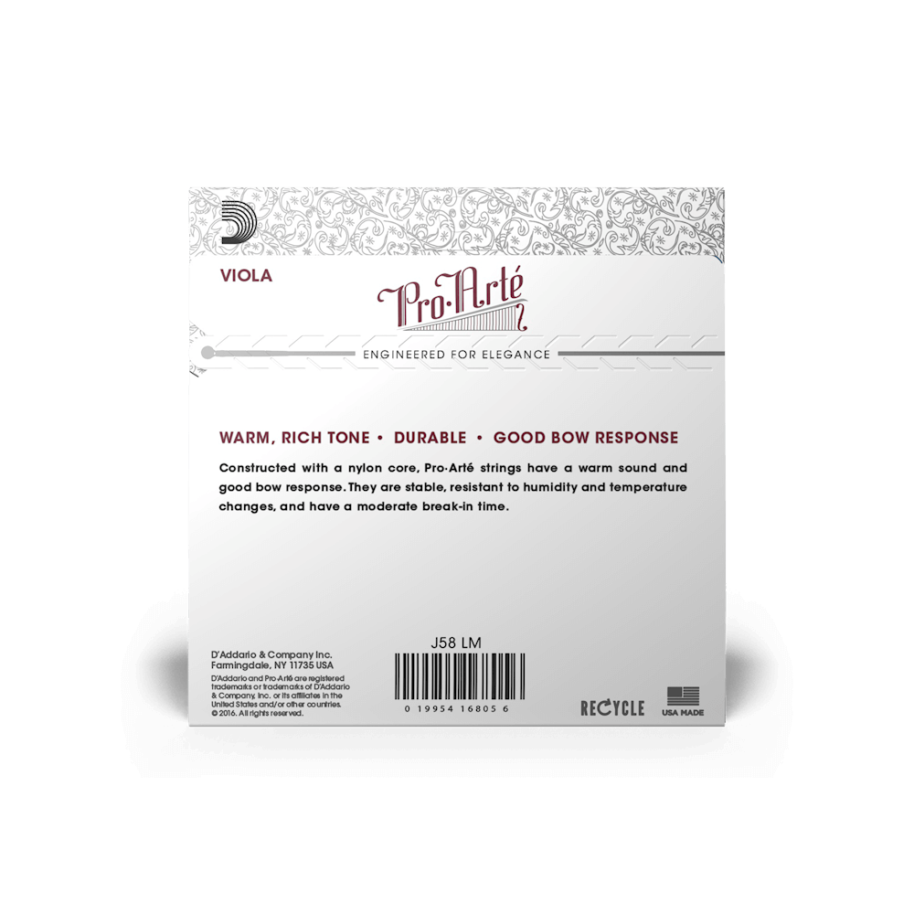 D'Addario Pro-Arte Viola String Set, Long Scale, Medium Tension