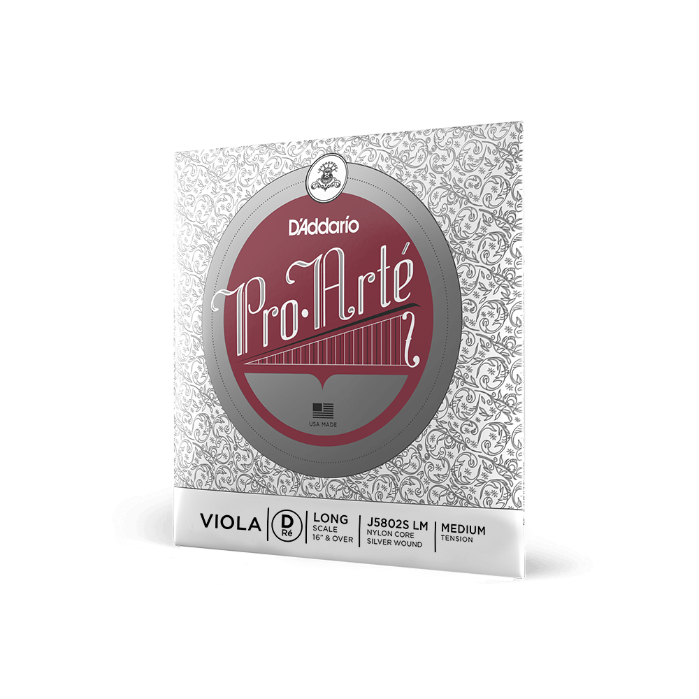 D'Addario Pro-Arte Viola Single Silver Wound D String, Long Scale, Medium Tension