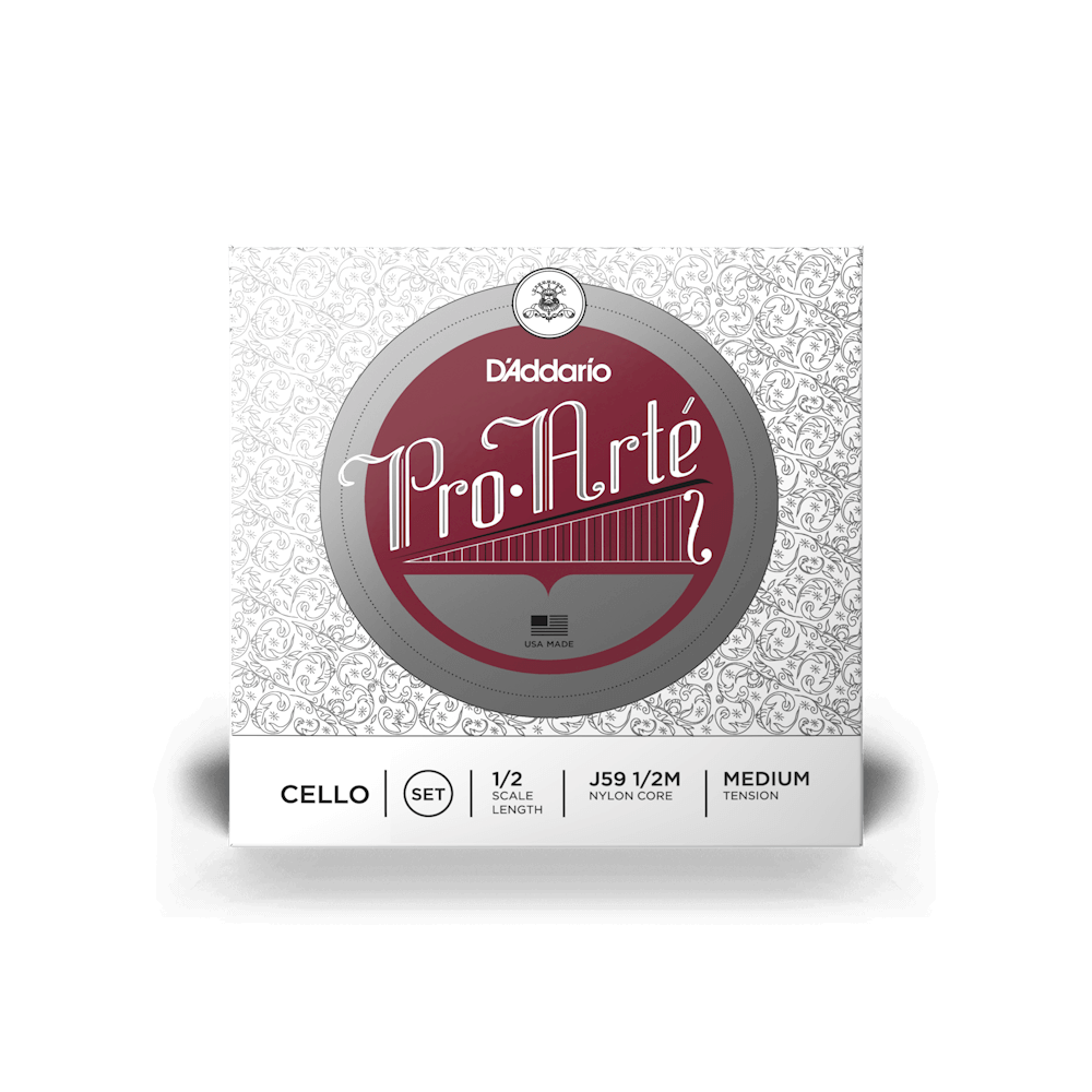 D'Addario Pro-Arte Cello String Set, 1/2 Scale, Medium Tension