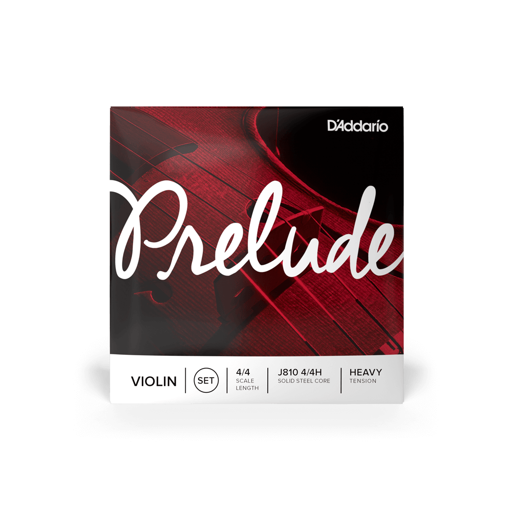 D'Addario Prelude Violin String Set, 4/4 Scale, Heavy Tension