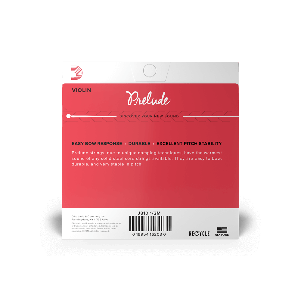 D'Addario Prelude Violin Single E String, 1/2 Scale, Medium Tension