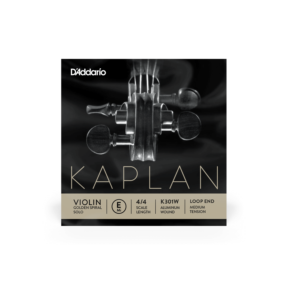 D'Addario Kaplan Golden Spiral Solo Wound Loop End Violin Single E String, 4/4 Scale, Medium Tension
