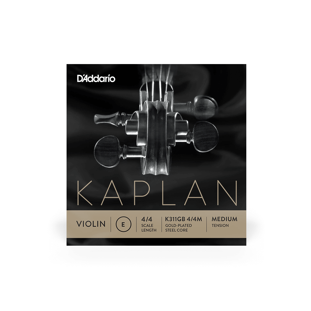 D'Addario Kaplan Gold-Plated Ball End Violin Single E String, 4/4 Scale, Medium Tension