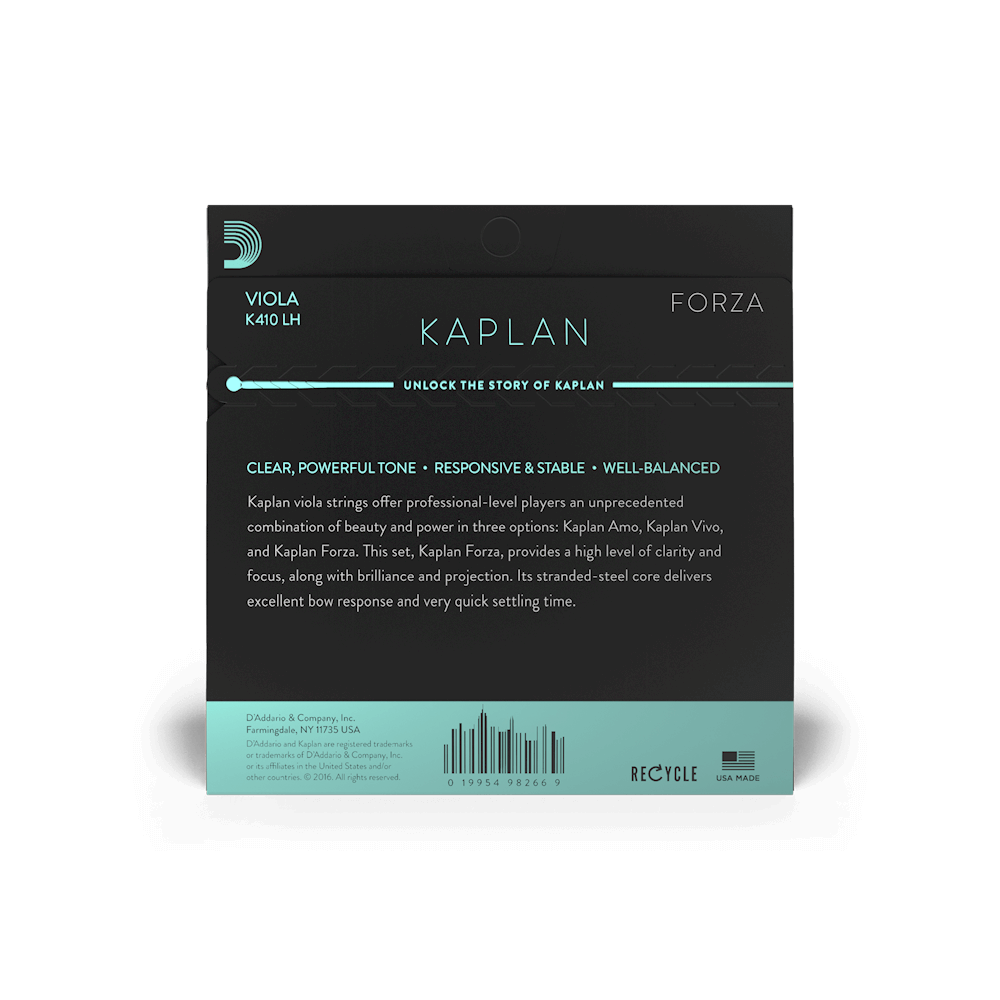 D'Addario Kaplan Forza Viola String Set, Long Scale, Heavy Tension
