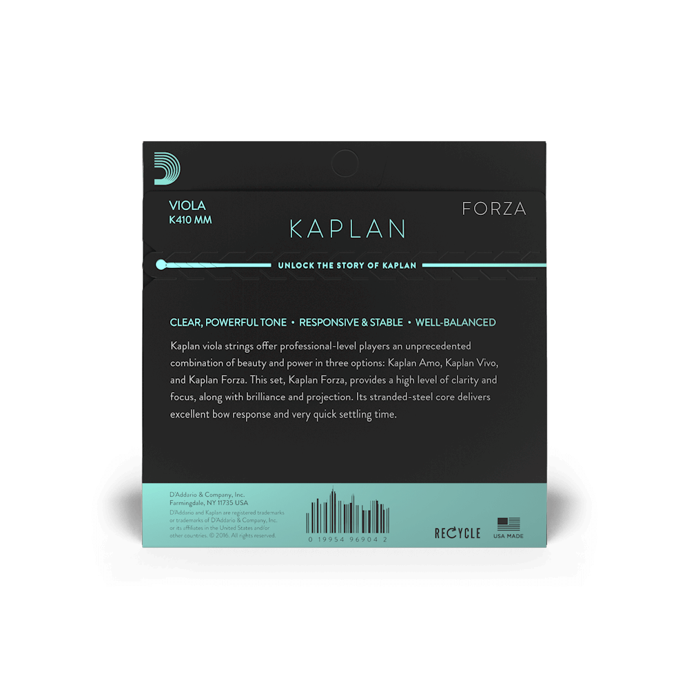 D'Addario Kaplan Forza Viola String Set, Medium Scale, Medium Tension