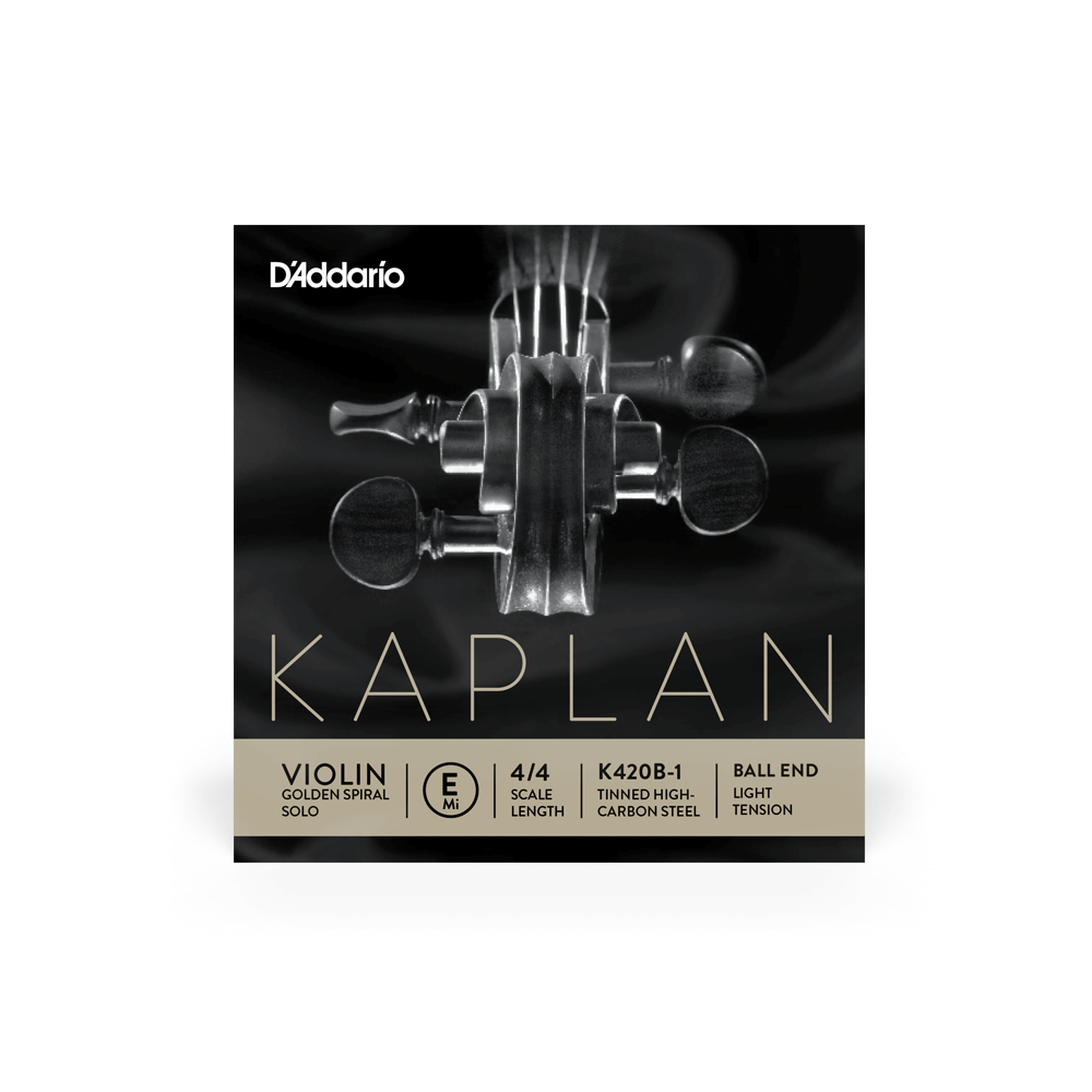 D'Addario Kaplan Golden Spiral Solo Violin Single E String, 4/4 Scale, Light Tension