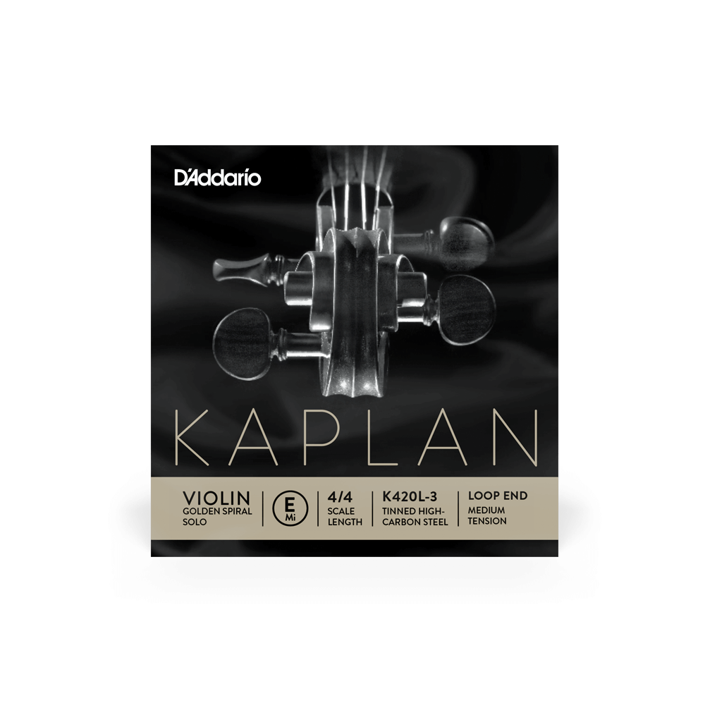 D'Addario Kaplan Golden Spiral Solo Loop End Violin Single E String, 4/4 Scale, Medium Tension