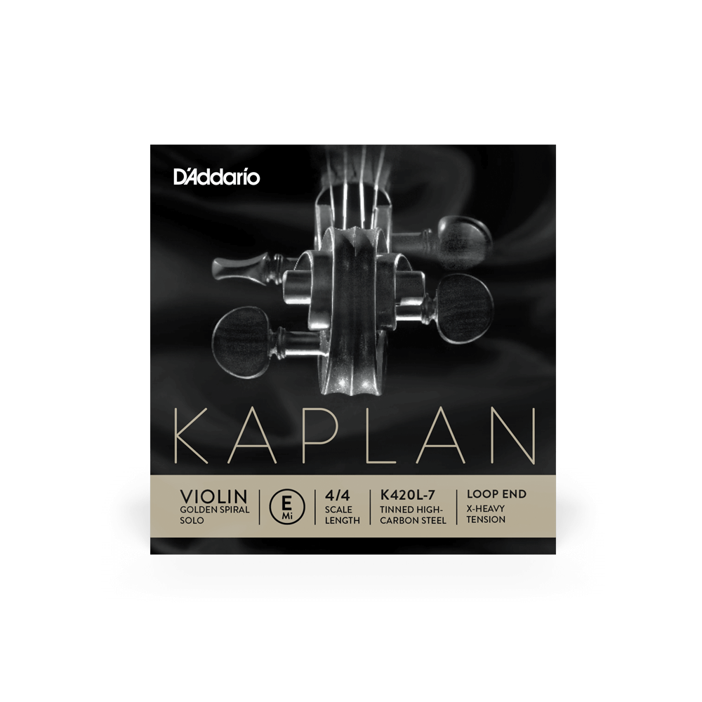 D'Addario Kaplan Loop End Violin Single E String, 4/4 Scale, Extra-Heavy Tension