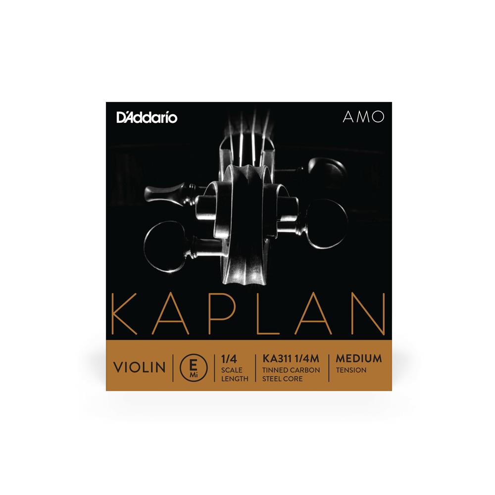 D'Addario Kaplan Amo Violin E String, 1/4 Scale, Medium Tension