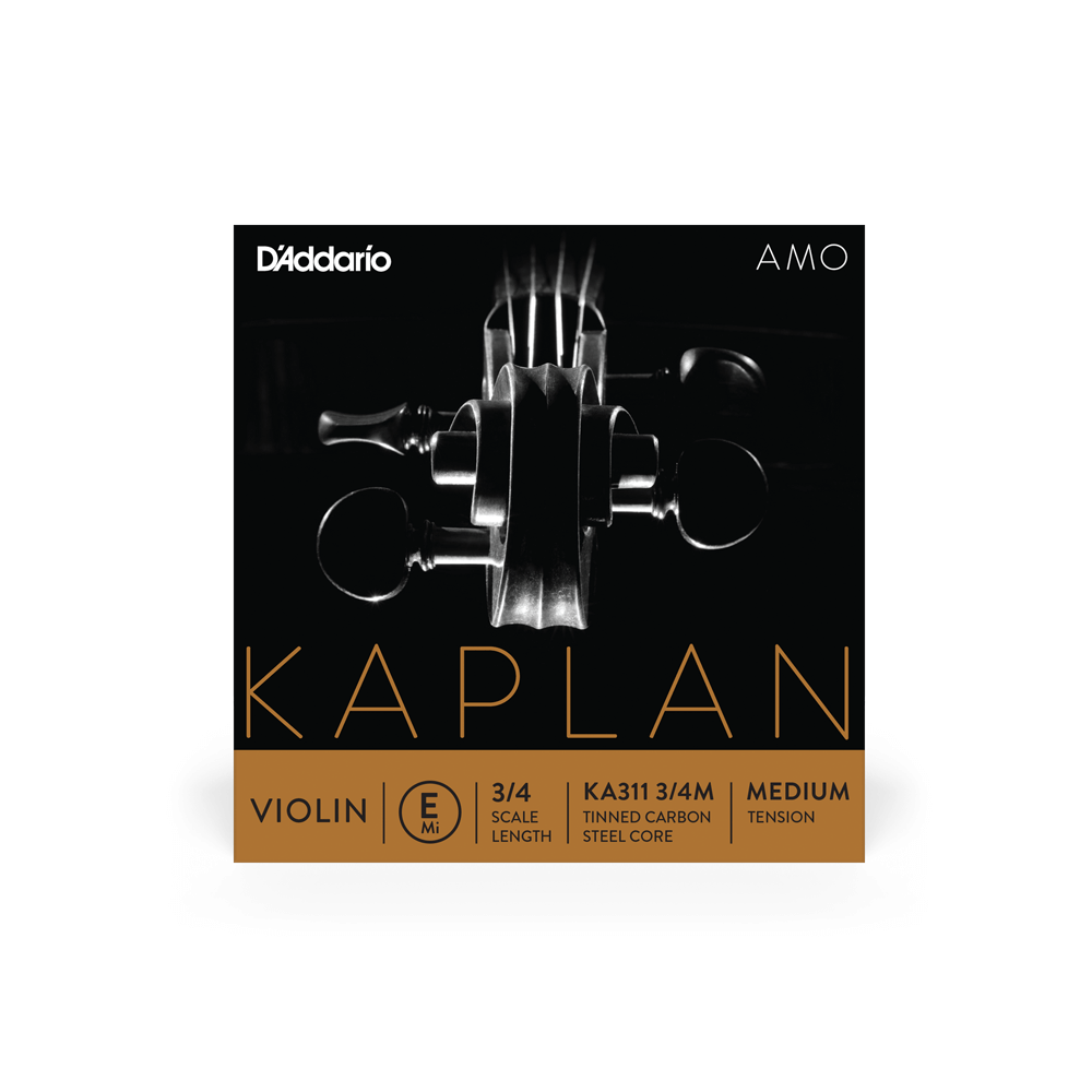 D'Addario Kaplan Amo Violin E String, 3/4 Scale, Medium Tension