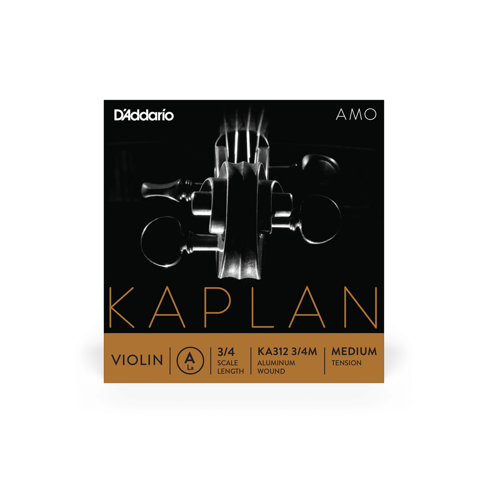 D'Addario Kaplan Amo Violin A String, 3/4 Scale, Medium Tension