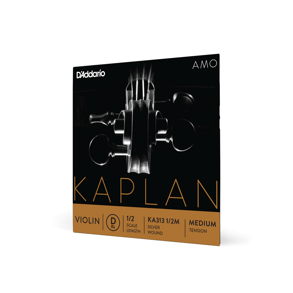 D'Addario Kaplan Amo Violin D String, 1/2 Scale, Medium Tension