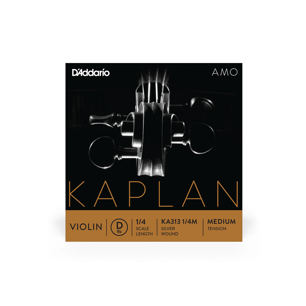 D'Addario Kaplan Amo Violin D String, 1/4 Scale, Medium Tension