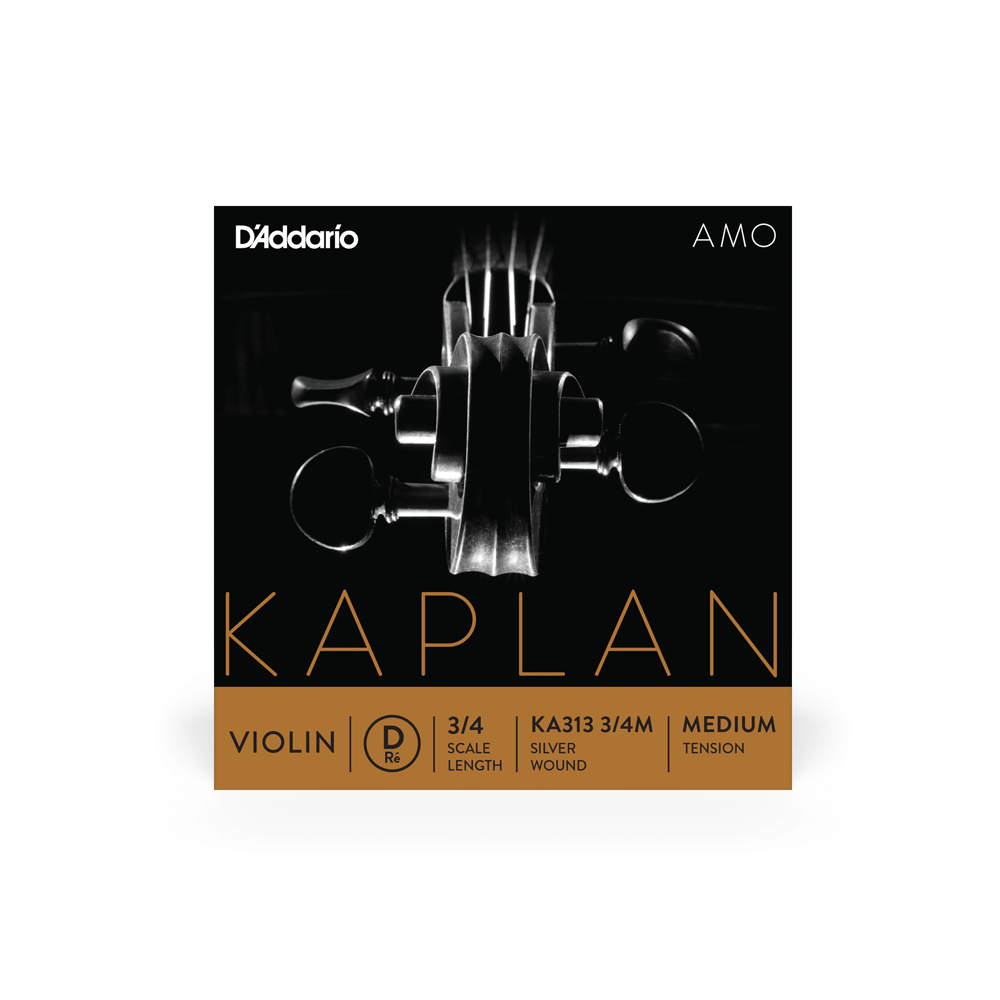 D'Addario Kaplan Amo Violin D String, 3/4 Scale, Medium Tension
