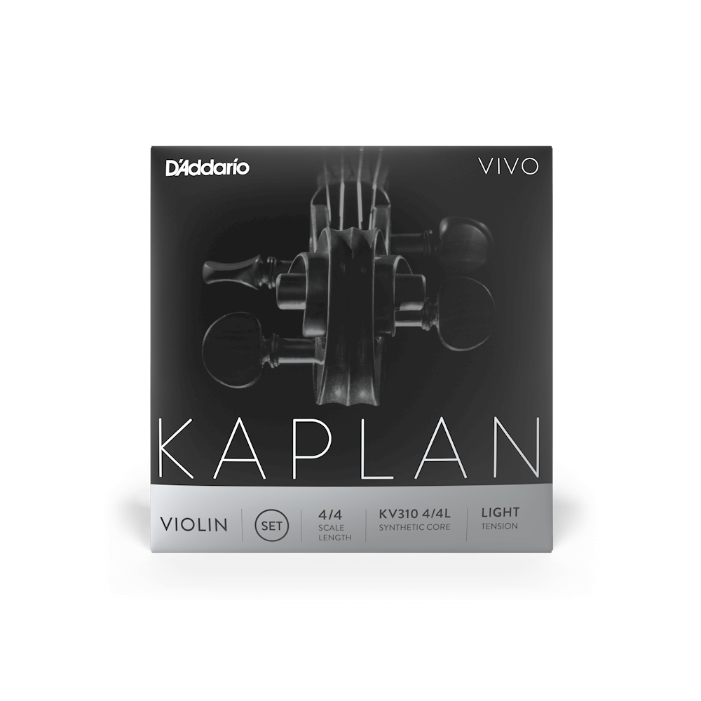 D'Addario Kaplan Vivo Violin String Set, 4/4 Scale, Light Tension