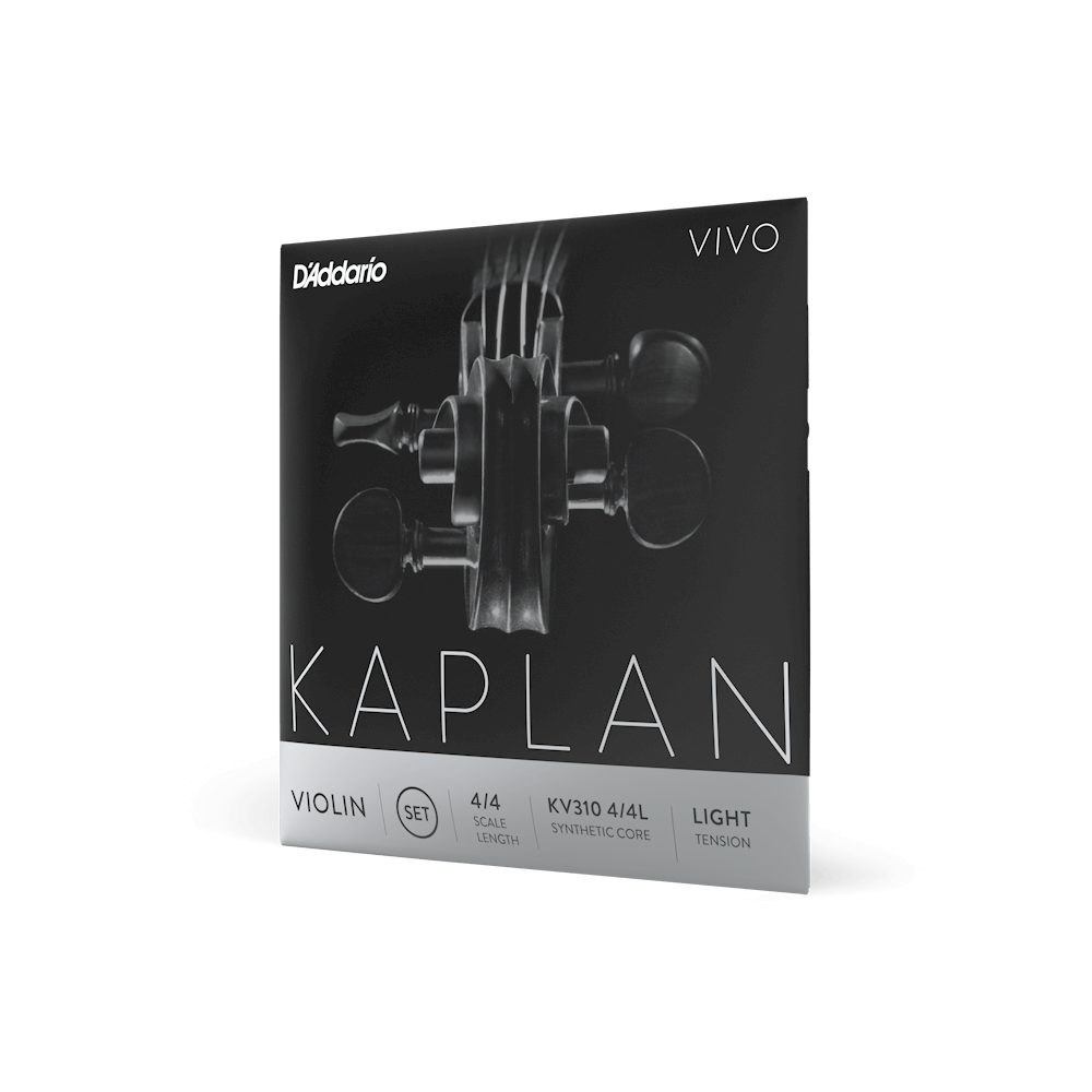 D'Addario Kaplan Vivo Violin String Set, 4/4 Scale, Light Tension