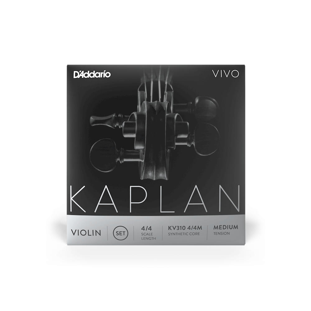 D'Addario Kaplan Vivo Violin String Set, 4/4 Scale, Medium Tension
