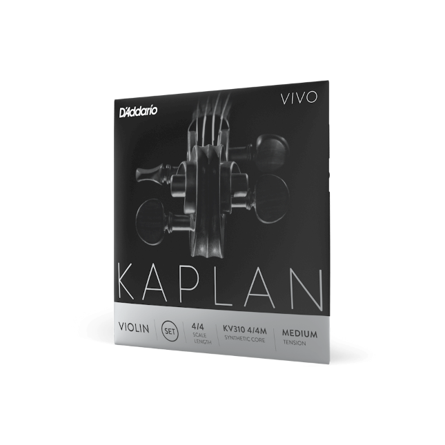 D&#39;Addario Kaplan Vivo Violin String Set, 4/4 Scale, Medium Tension