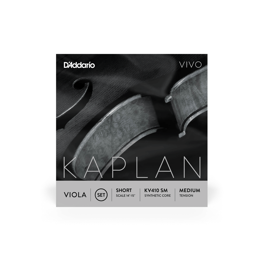 D'Addario Kaplan Vivo Viola String Set, Short Scale, Medium Tension