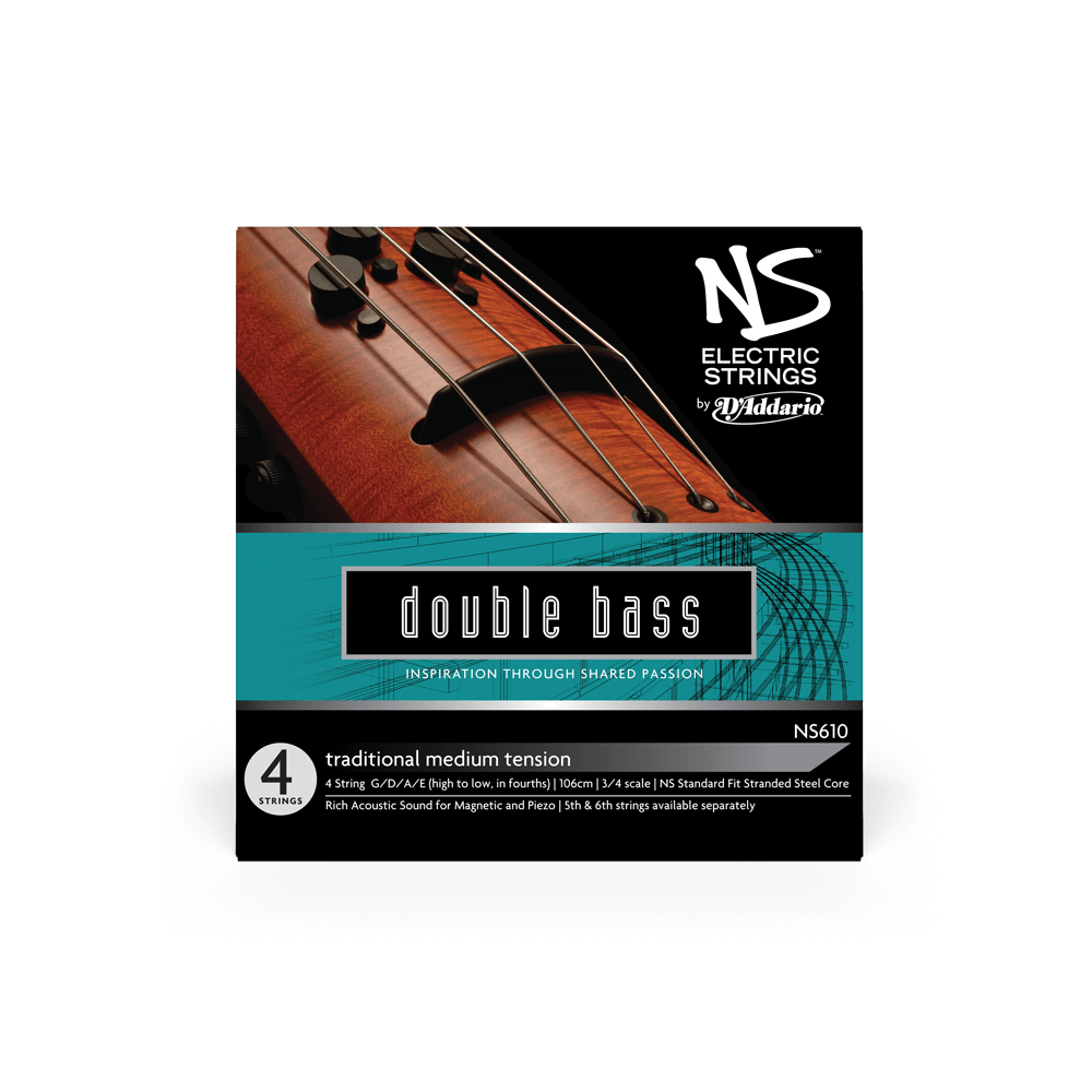D'Addario NS Electric Traditional Bass String Set, 3/4 Scale, Medium Tension