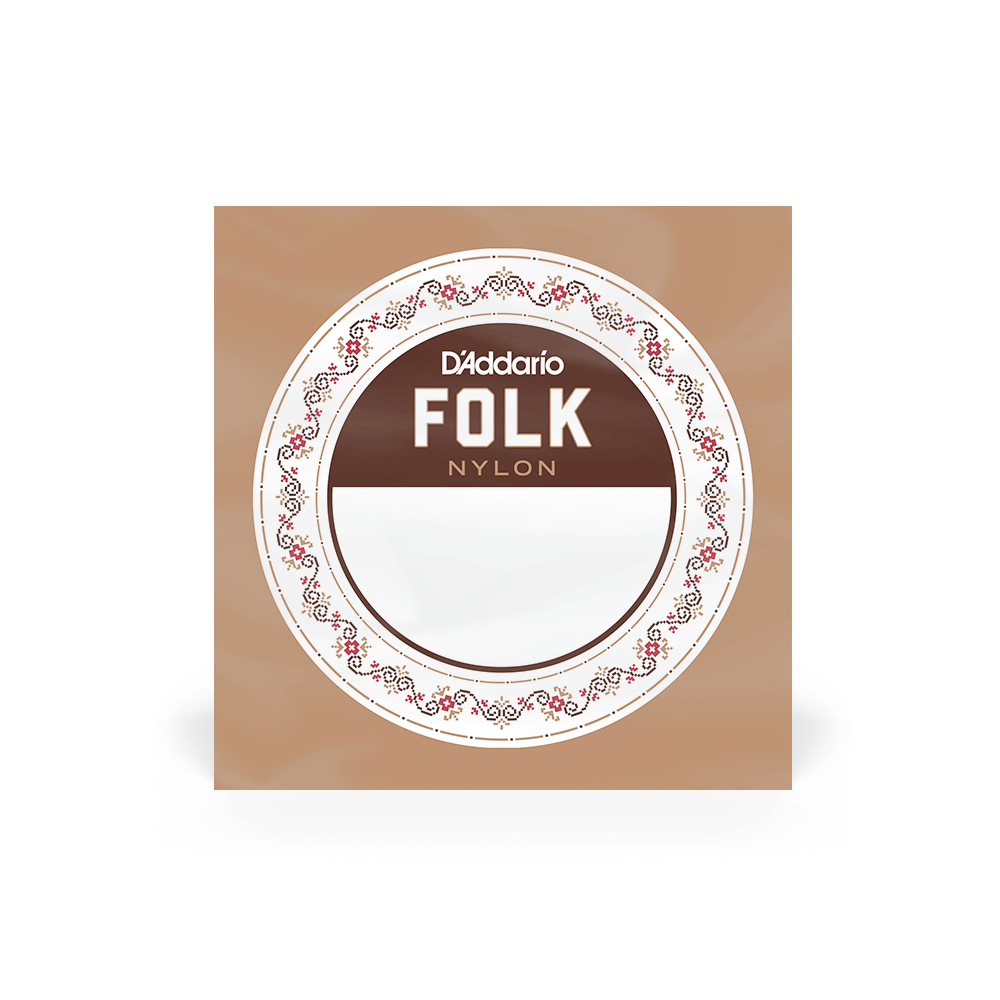 D'Addario BEC028 Folk Nylon Guitar Single String, Clear Nylon, Ball End, .028