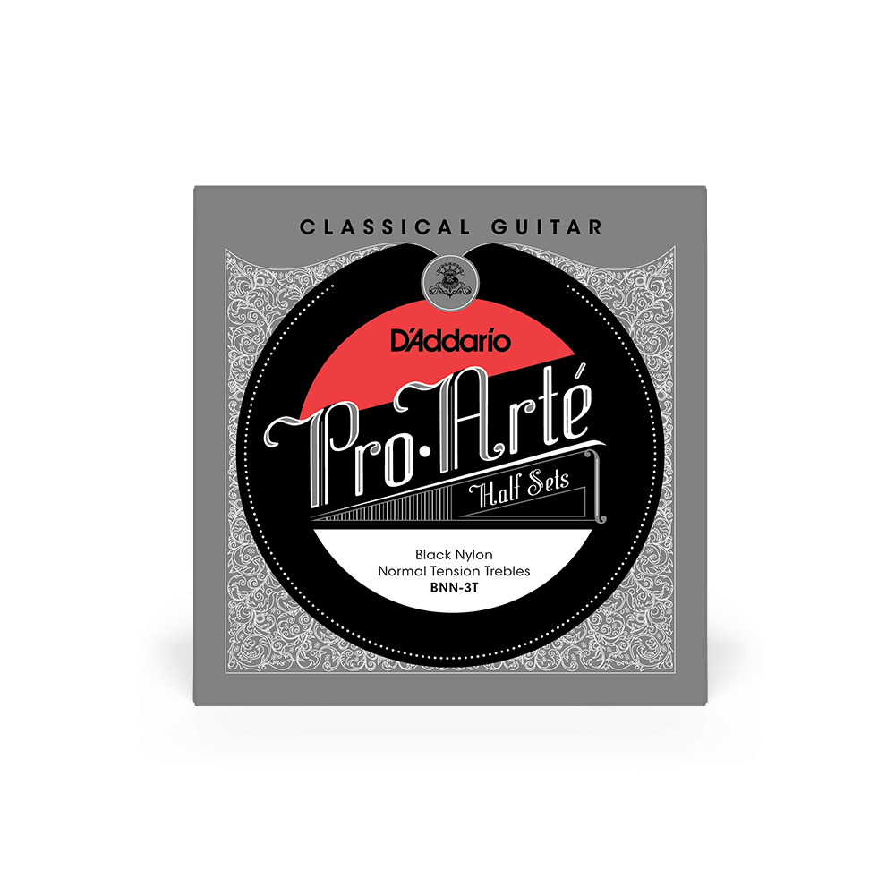 Normal Tension Treble Half Set, Pro-Arté Black Nylon Classical Guitar Strings