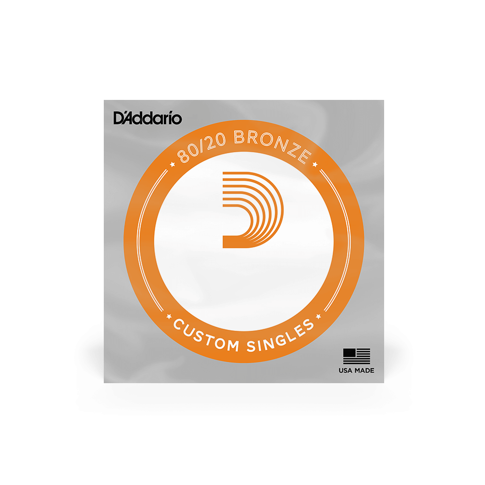 D'Addario BW021 Bronze Wound Acoustic Guitar Single String, .021