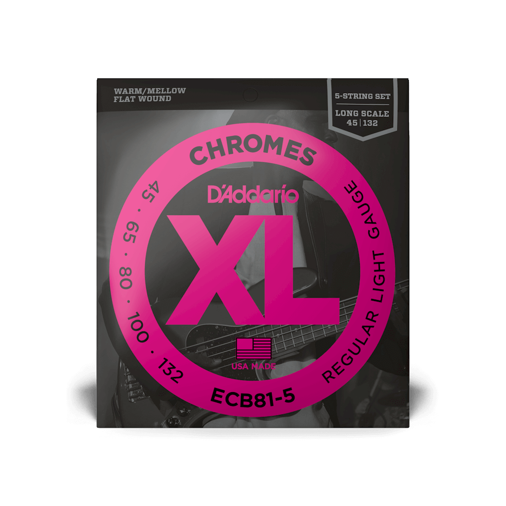 45-132 Regular Light 5-String, Long Scale, XL Chromes Bass Strings
