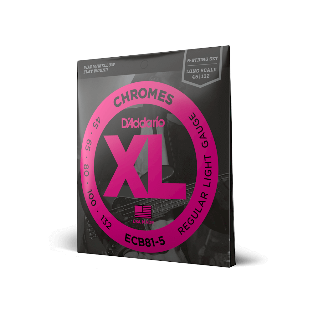 45-132 Regular Light 5-String, Long Scale, XL Chromes Bass Strings