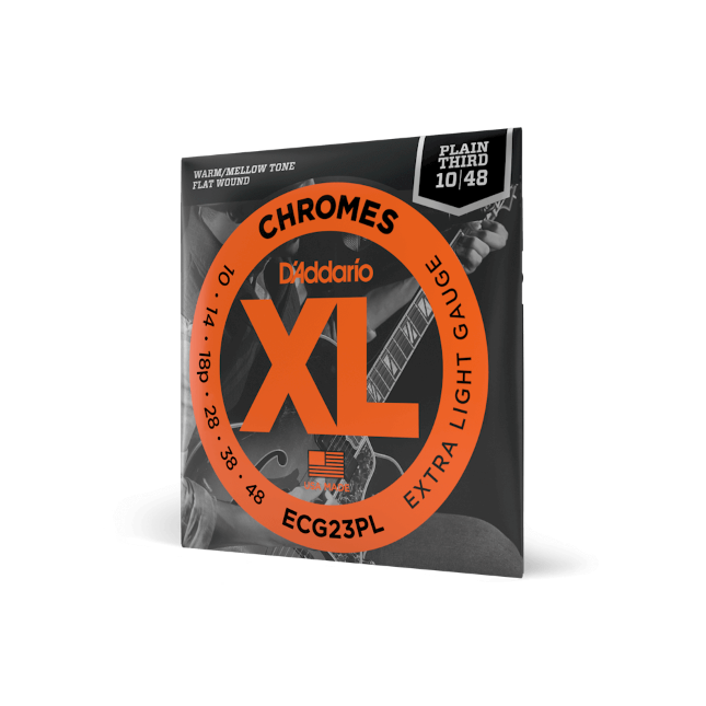 10-48 Extra Light, Plain Third, XL Chromes Electric Guitar Strings
