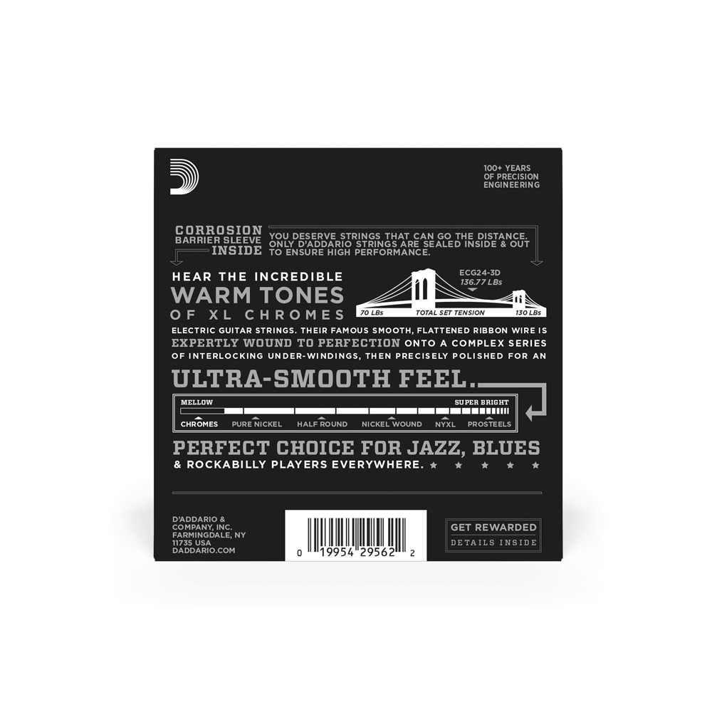 11-50 Jazz Light, XL Chromes Electric Guitar Strings 3-Pack