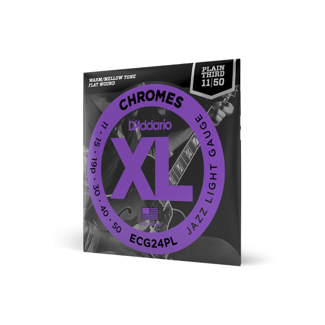 11-50 Jazz Light, Plain Third, XL Chromes Electric Guitar Strings