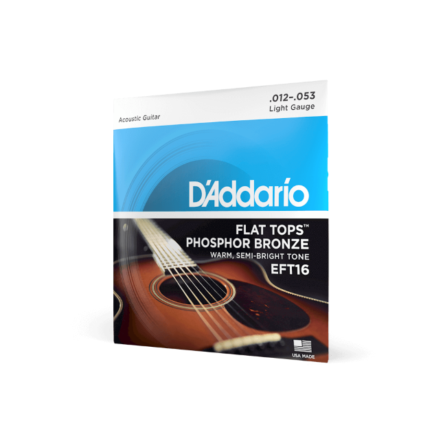 12-53 Light, Flat Tops Phosphor Bronze Acoustic Guitar Strings