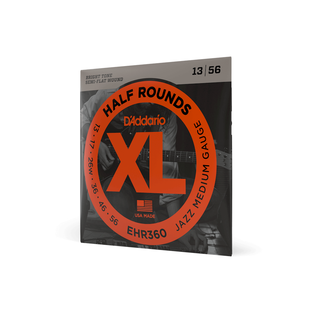 Jazz Medium 13-56 D/'Addario EHR360 Half Round Electric Strings