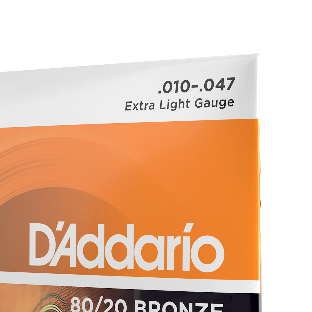 10-47 Extra Light, 80/20 Bronze Acoustic Guitar Strings