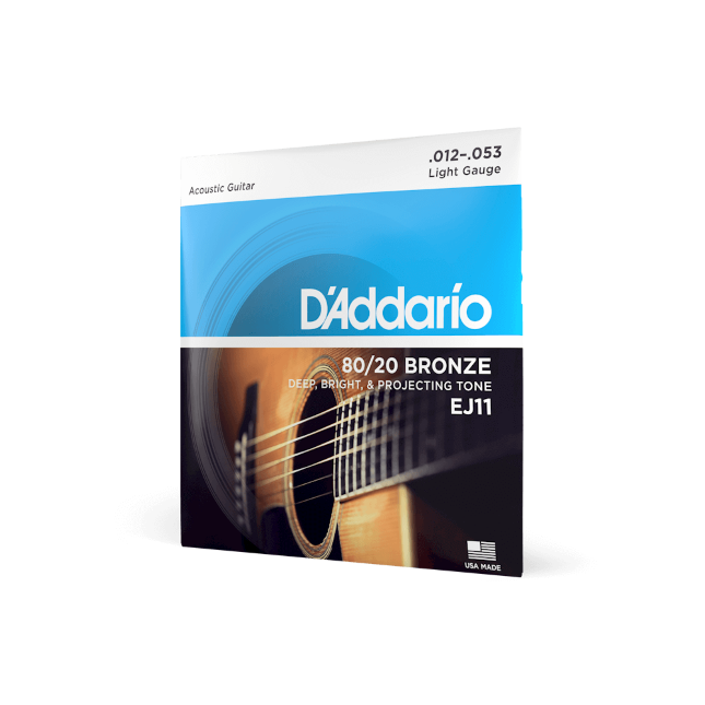12-53 Light, 80/20 Bronze Acoustic Guitar Strings 