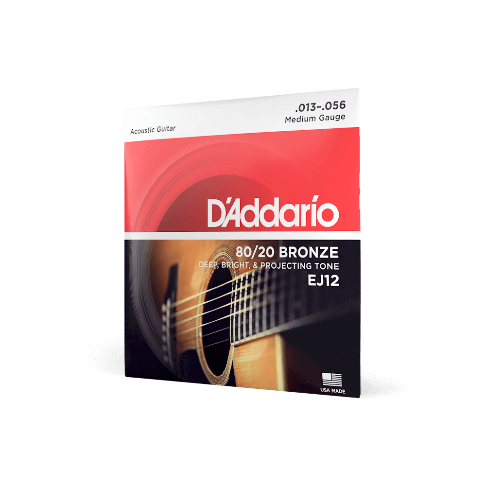 Coated Medium DAddario EXP12 with NY Steel 80/20 Bronze Acoustic Guitar Strings 13-56 