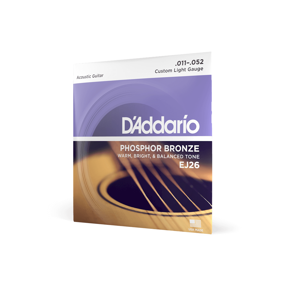 DAddario D'Addario EJ26-3D Phosphor Bronze Acoustic Guitar Strings Custom Light 11-52 3 P 19954934200 