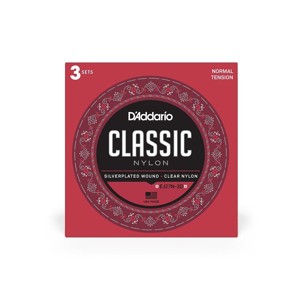 Normal Tension, Classic Nylon Student Classical Guitar Strings 3-Pack