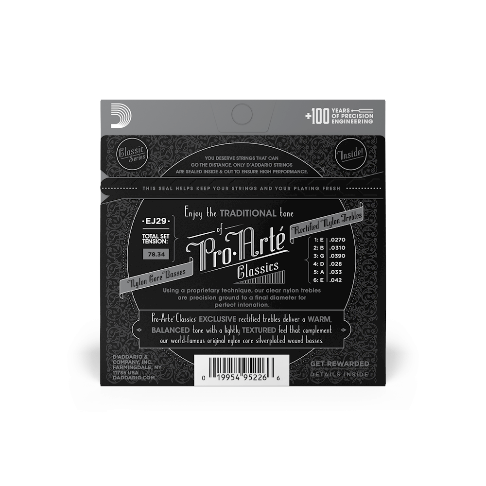 Moderate Tension, Pro-Arté Rectified Nylon Classical Guitar Strings