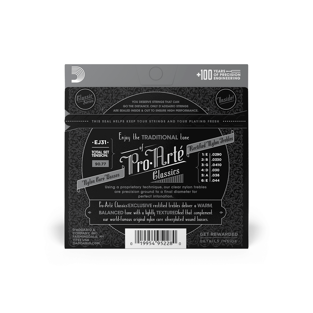 Hard Tension, Pro-Arté Rectified Nylon Classical Guitar Strings